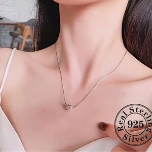 NWT sterling silver ball necklace